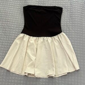 black and cream dress